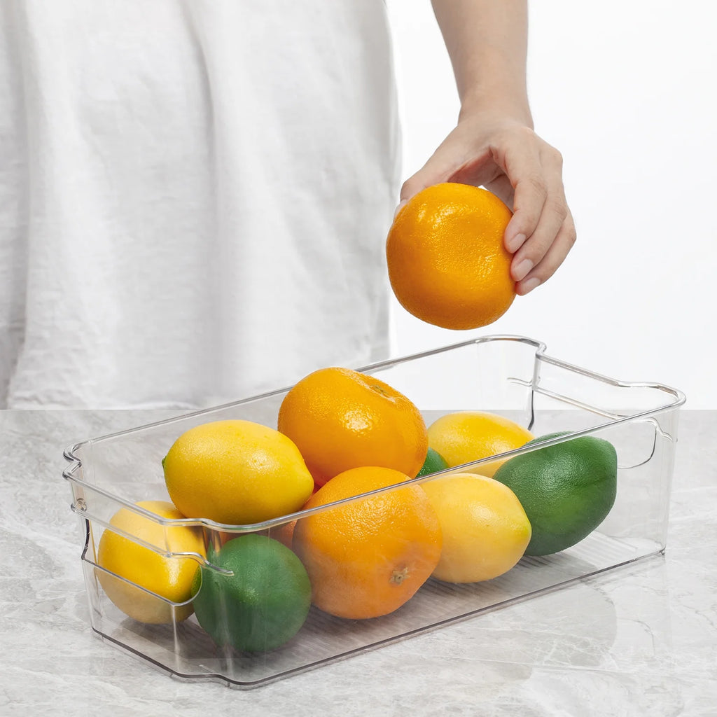 8-Piece Clear Refrigerator Organizer Bin Set | Pantry & Fridge Storage