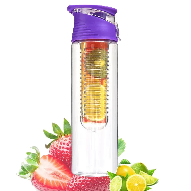 BPA-Free Fruit Infuser Water Bottle for Fitness and Sports, Ideal for Infused Lemon Water and Juice Shaking, Perfect for Women