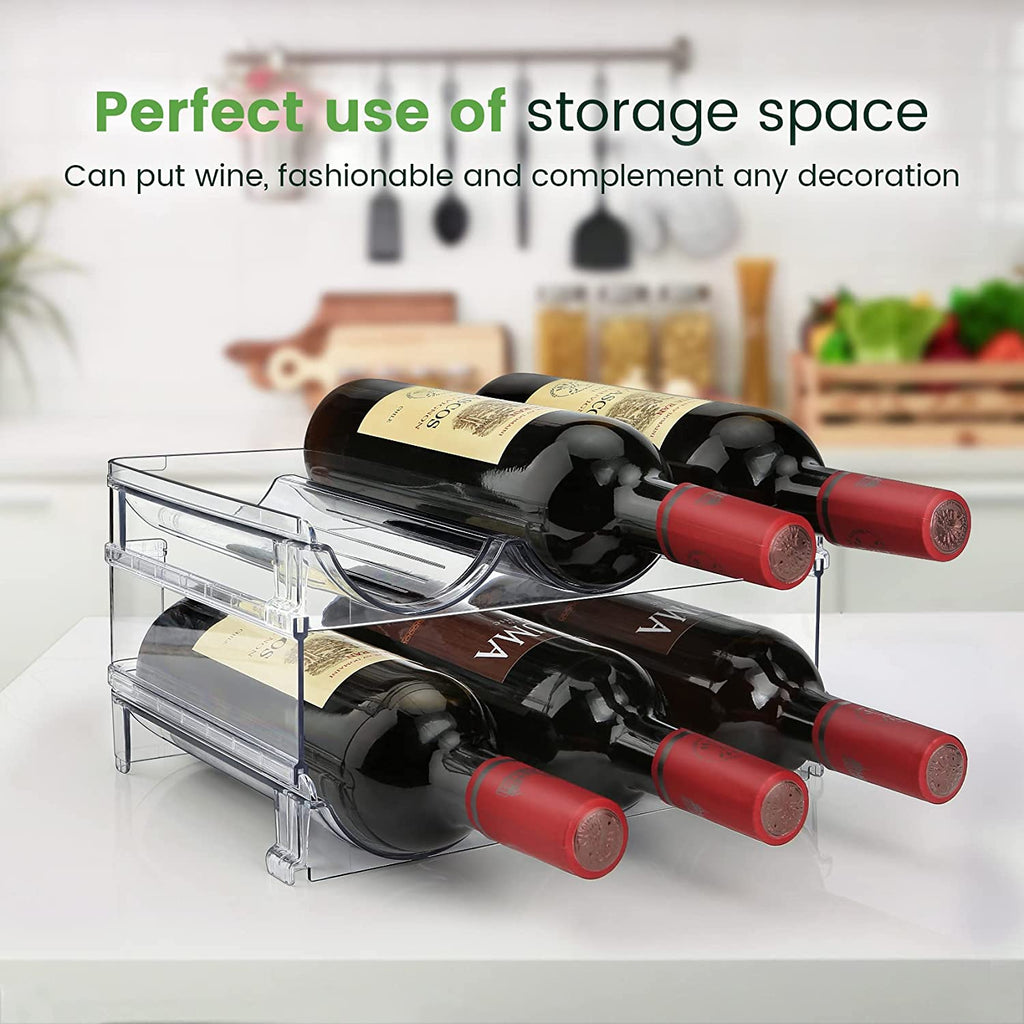 HomeVirtue™ Stackable Water Bottle Organizer | Space-Saving Cabinet Storage Rack (2-Pack)