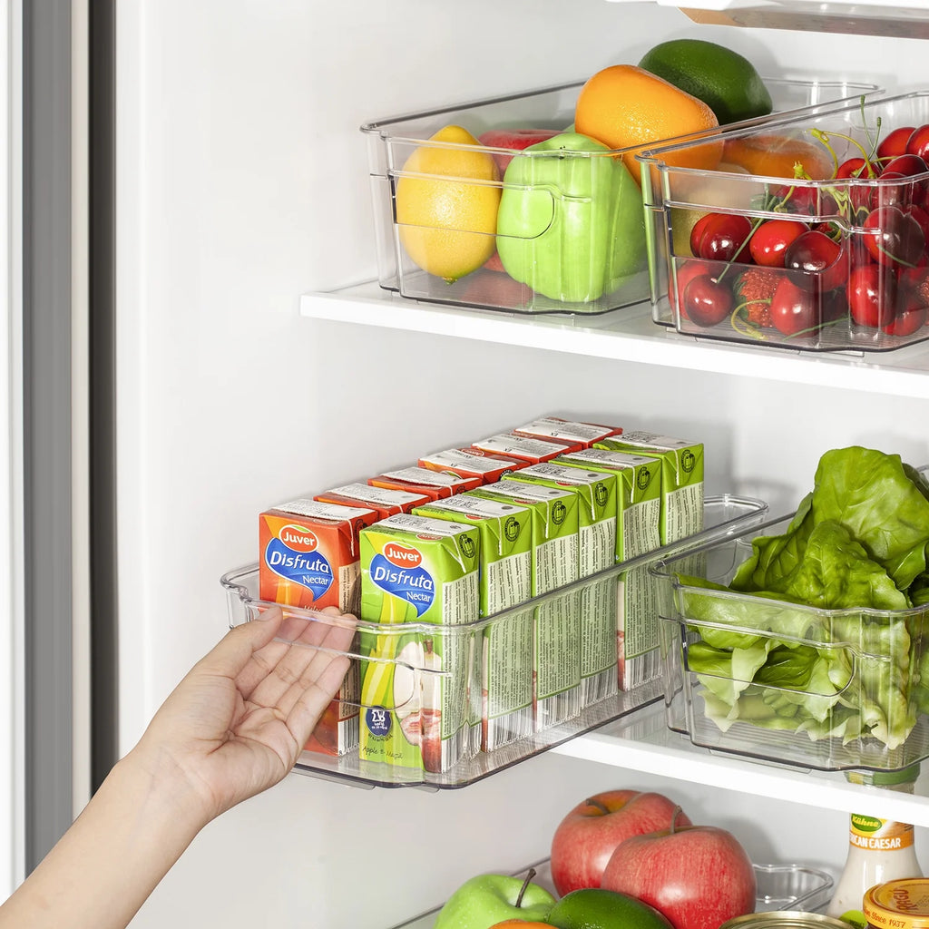8-Piece Clear Refrigerator Organizer Bin Set | Pantry & Fridge Storage