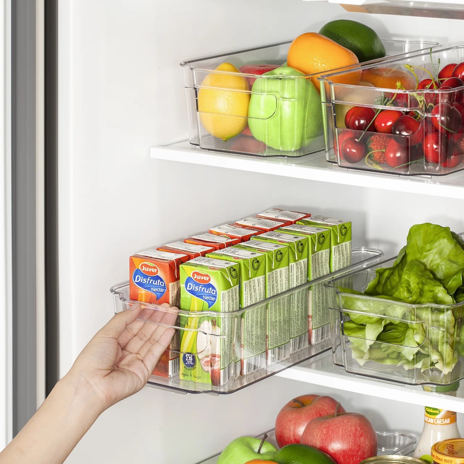8-Piece Clear Refrigerator Organizer Bin Set | Pantry & Fridge Storage