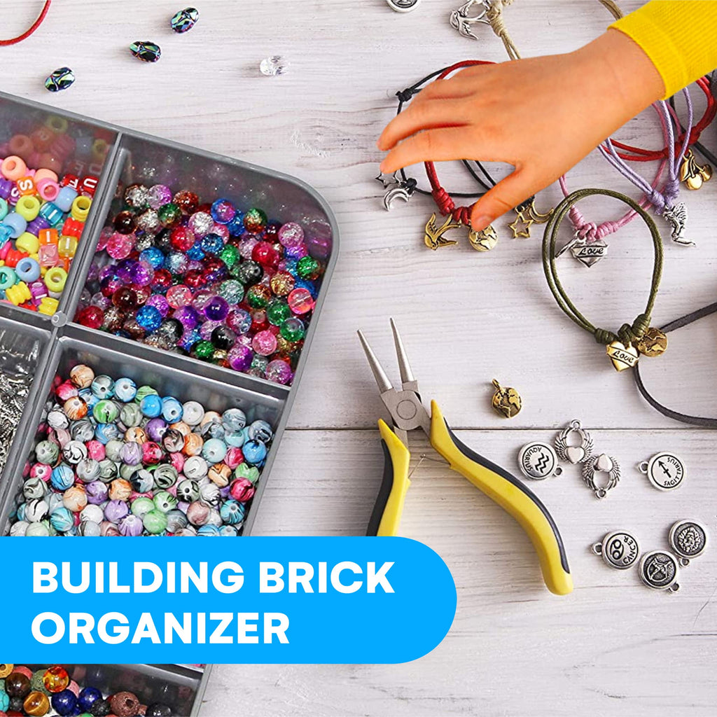 Portable Craft & Storage Organizer | Stackable Storage Box with Adjustable Compartments