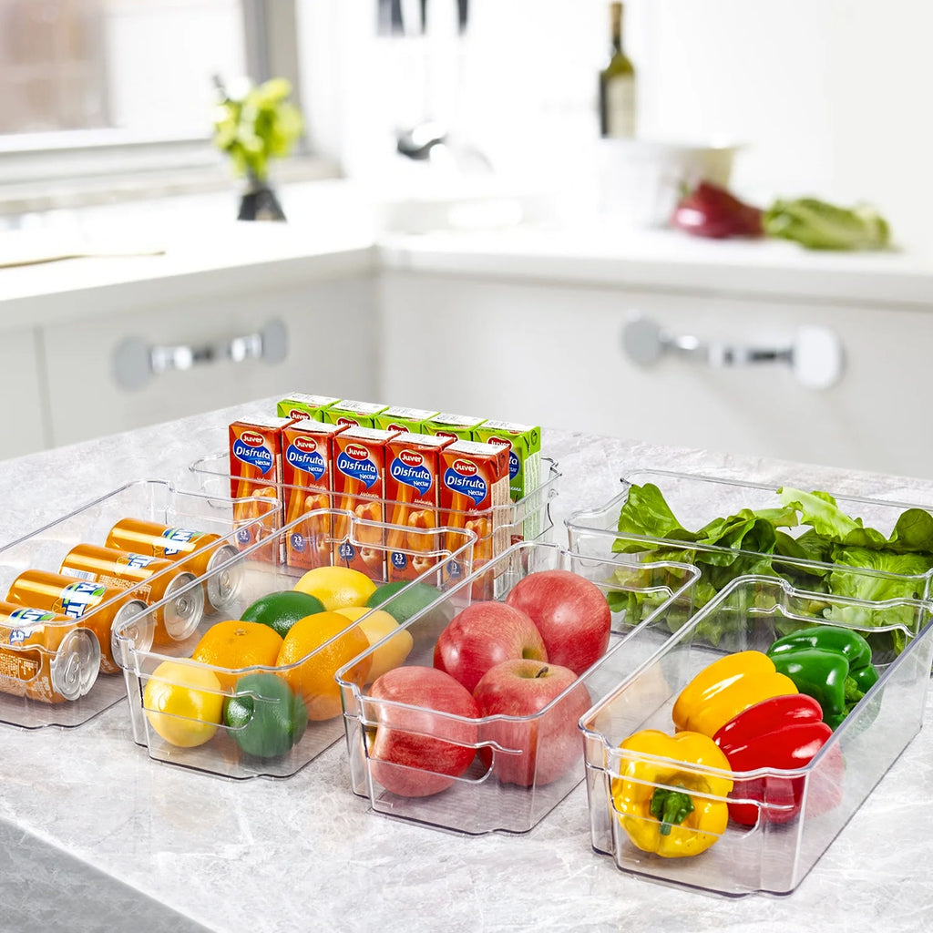 8-Piece Clear Refrigerator Organizer Bin Set | Pantry & Fridge Storage