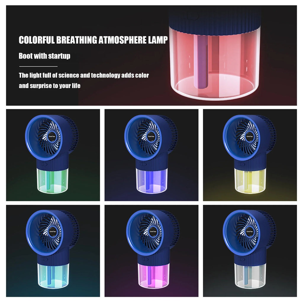 HomeVirtue™ Portable Misting Fan | Rechargeable Cooling Fan with Built-In Humidifier