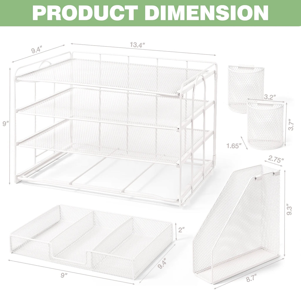 Desktop Organizer Station | 4-Tier File & Supply Organizer