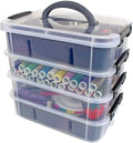 Portable Craft & Storage Organizer | Stackable Storage Box with Adjustable Compartments