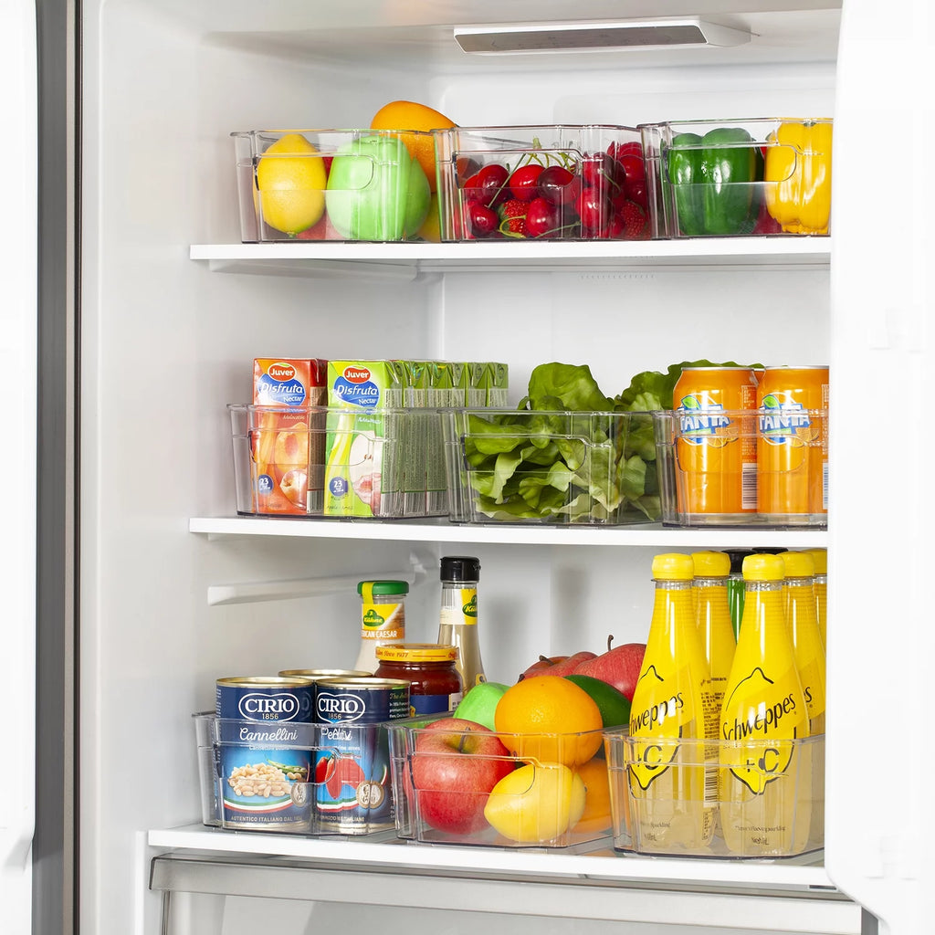 8-Piece Clear Refrigerator Organizer Bin Set | Pantry & Fridge Storage