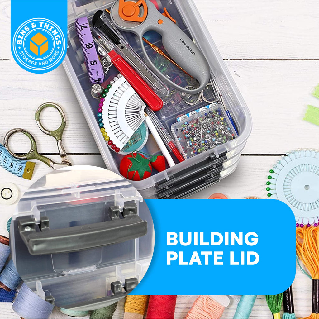 Portable Craft & Storage Organizer | Stackable Storage Box with Adjustable Compartments