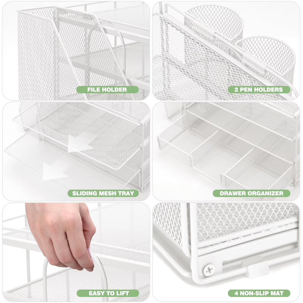 Desktop Organizer Station | 4-Tier File & Supply Organizer