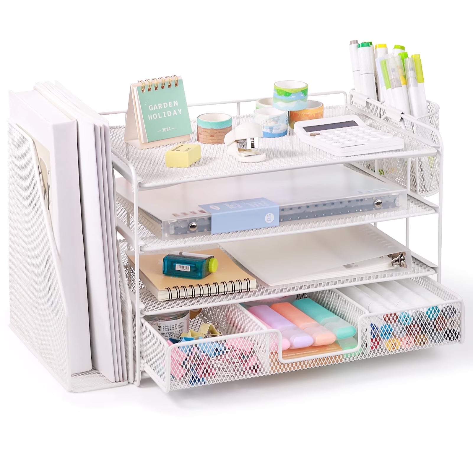 Desktop Organizer Station | 4-Tier File & Supply Organizer