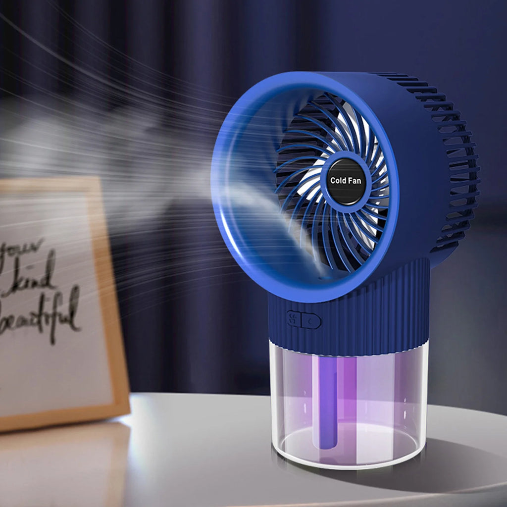 HomeVirtue™ Portable Misting Fan | Rechargeable Cooling Fan with Built-In Humidifier