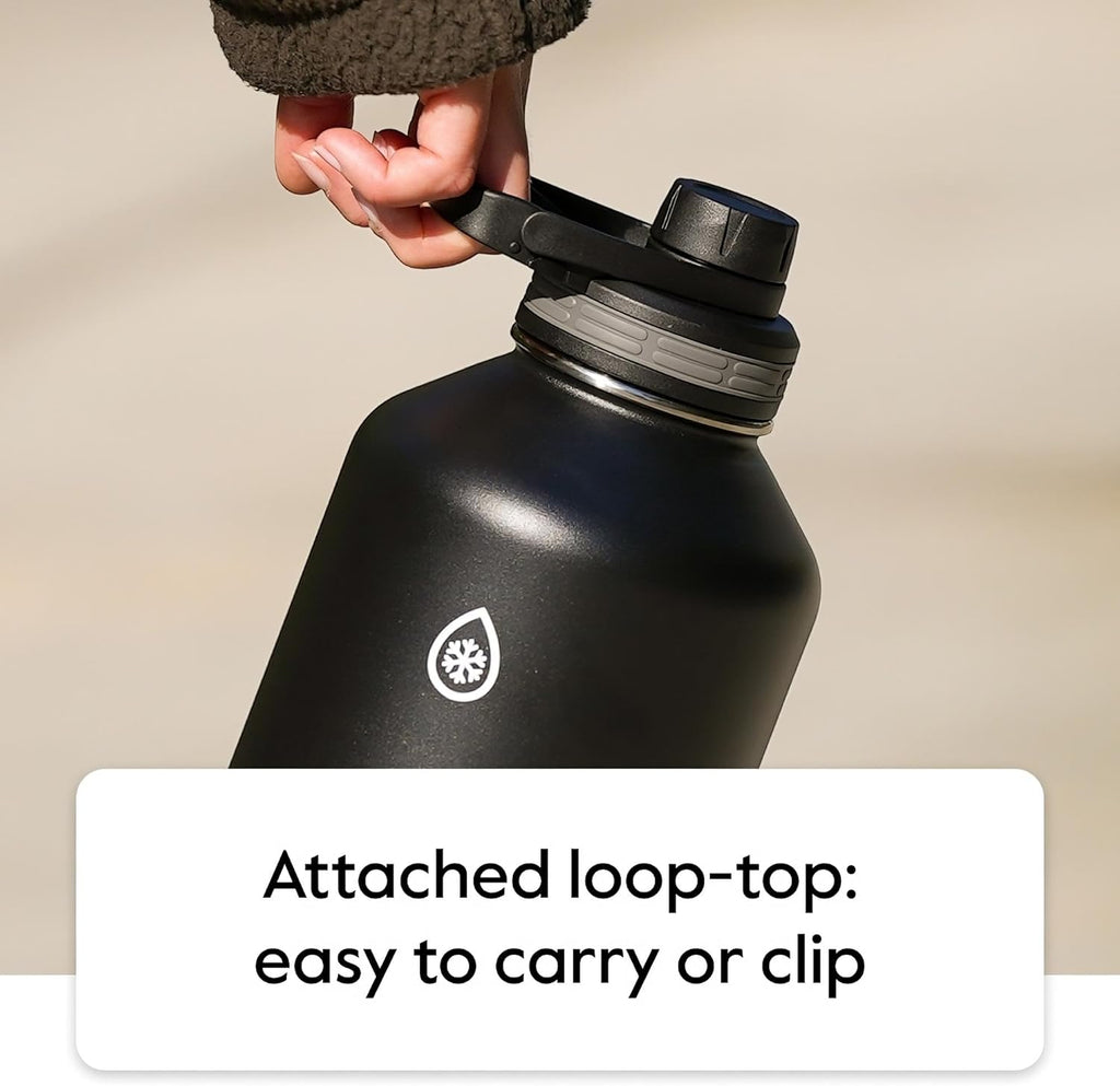 HomeVirtue™ 24oz Insulated Water Bottle – Leak-Proof Chug & Straw Lids
