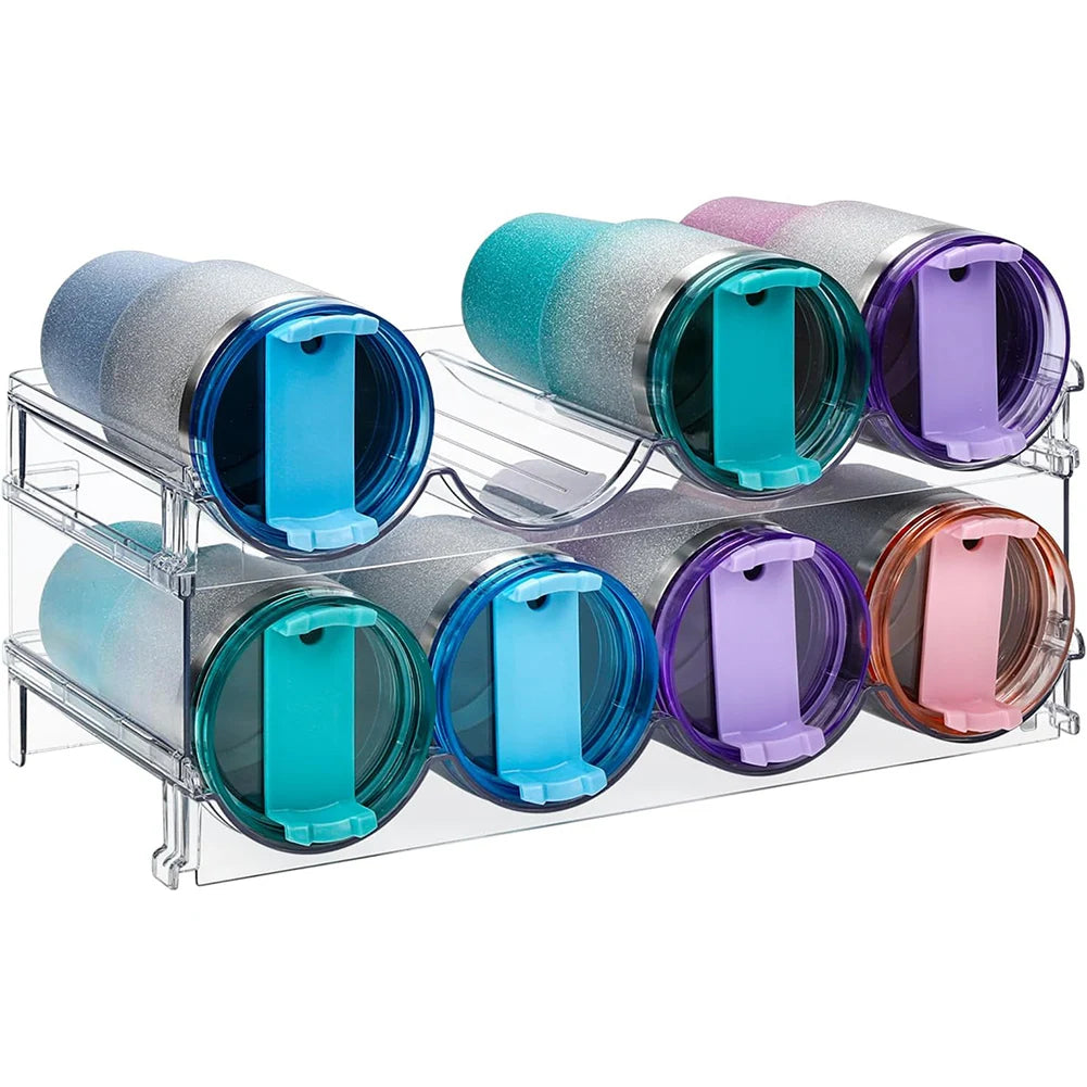 Stackable Water Bottle Organizer | 2 & 3-Tier Storage Rack