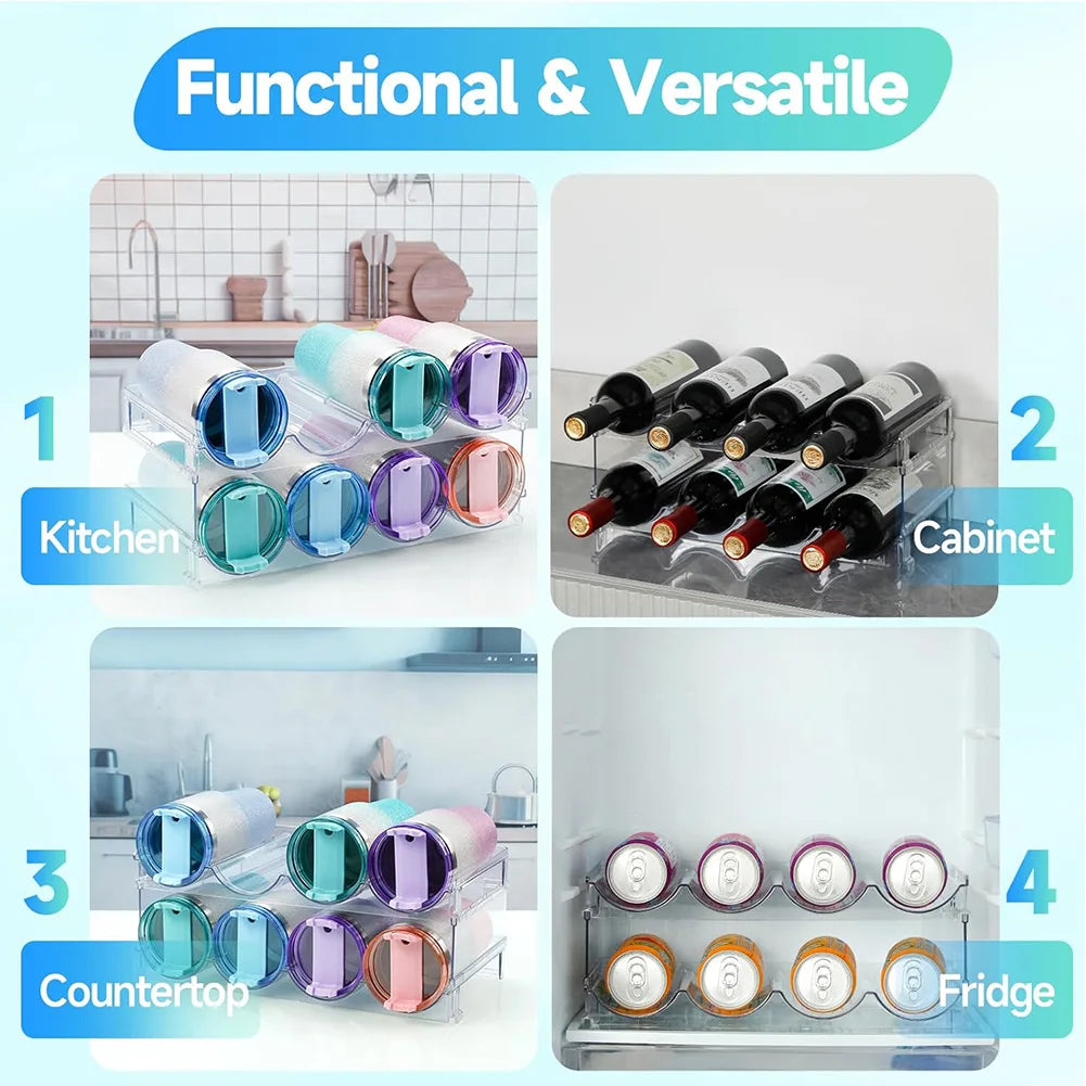 Stackable Water Bottle Organizer | 2 & 3-Tier Storage Rack