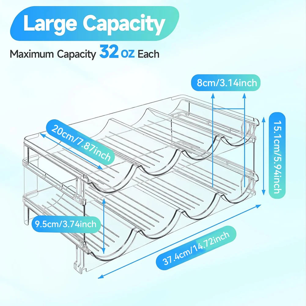 Stackable Water Bottle Organizer | 2 & 3-Tier Storage Rack