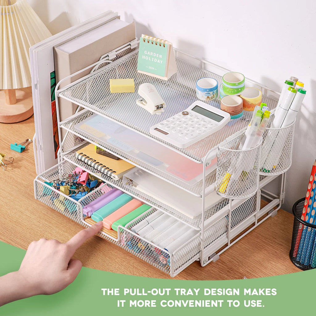 Desktop Organizer Station | 4-Tier File & Supply Organizer