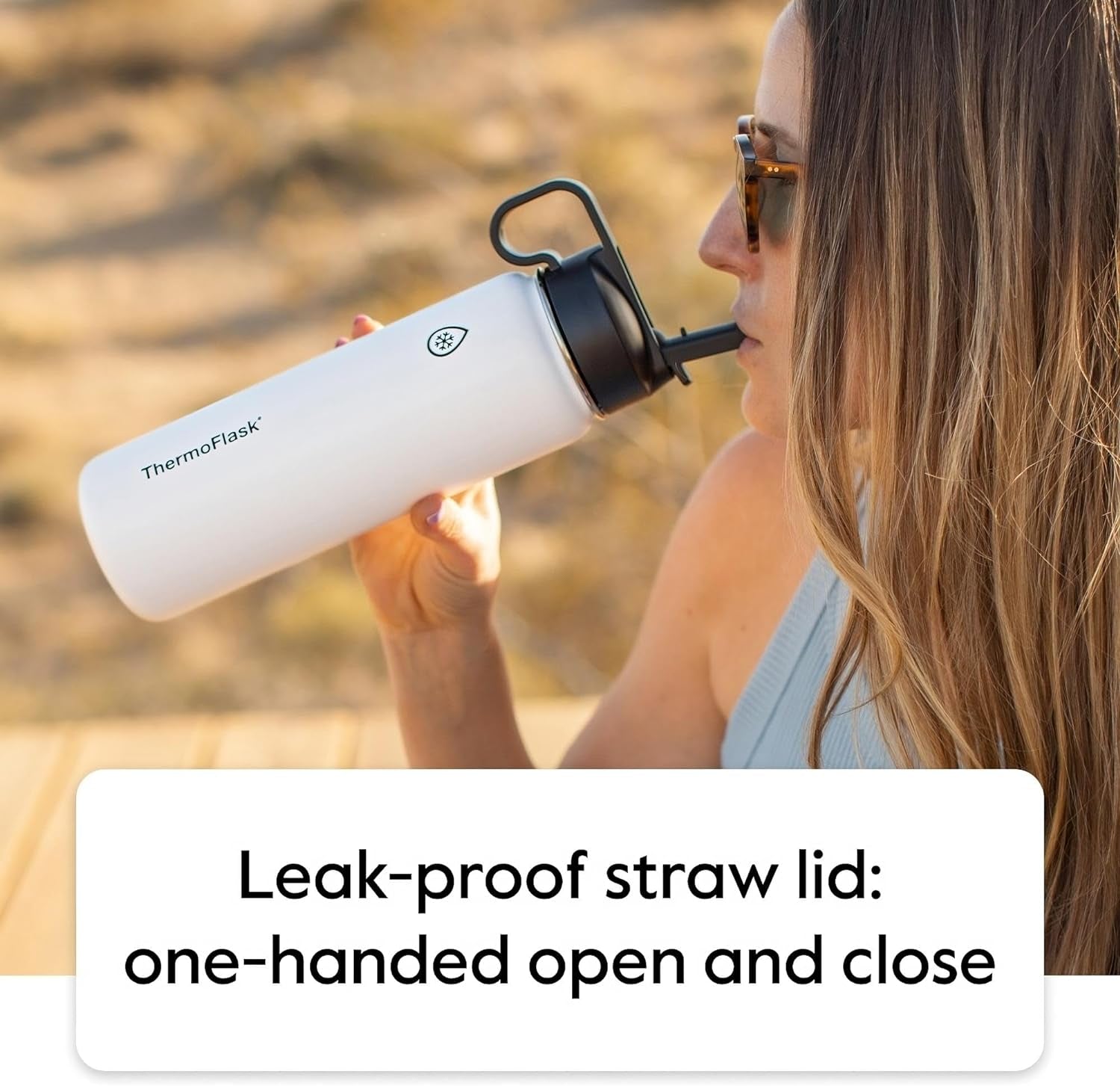 HomeVirtue™ 24oz Insulated Water Bottle – Leak-Proof Chug & Straw Lids