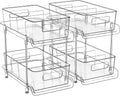 2-Tier Clear Storage Organizer | Pull-Out Cabinet, Bathroom & Pantry Storage