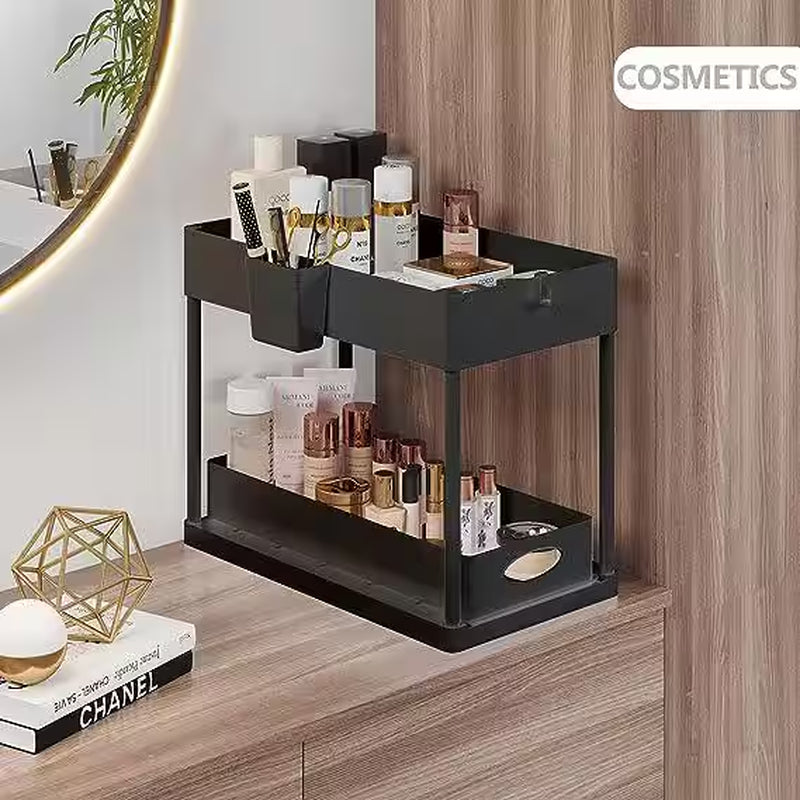 2-Tier Sliding Storage Organizer | Multi-Purpose Cabinet & Countertop Storage