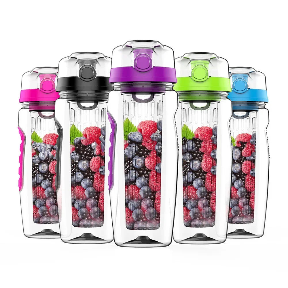 BPA-Free Fruit Infuser Water Bottle for Fitness and Sports, Ideal for Infused Lemon Water and Juice Shaking, Perfect for Women