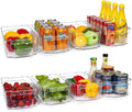 8-Piece Clear Refrigerator Organizer Bin Set | Pantry & Fridge Storage