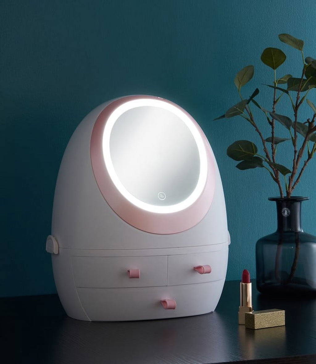 LED Vanity Organizer | Lighted Makeup & Bathroom Storage Station