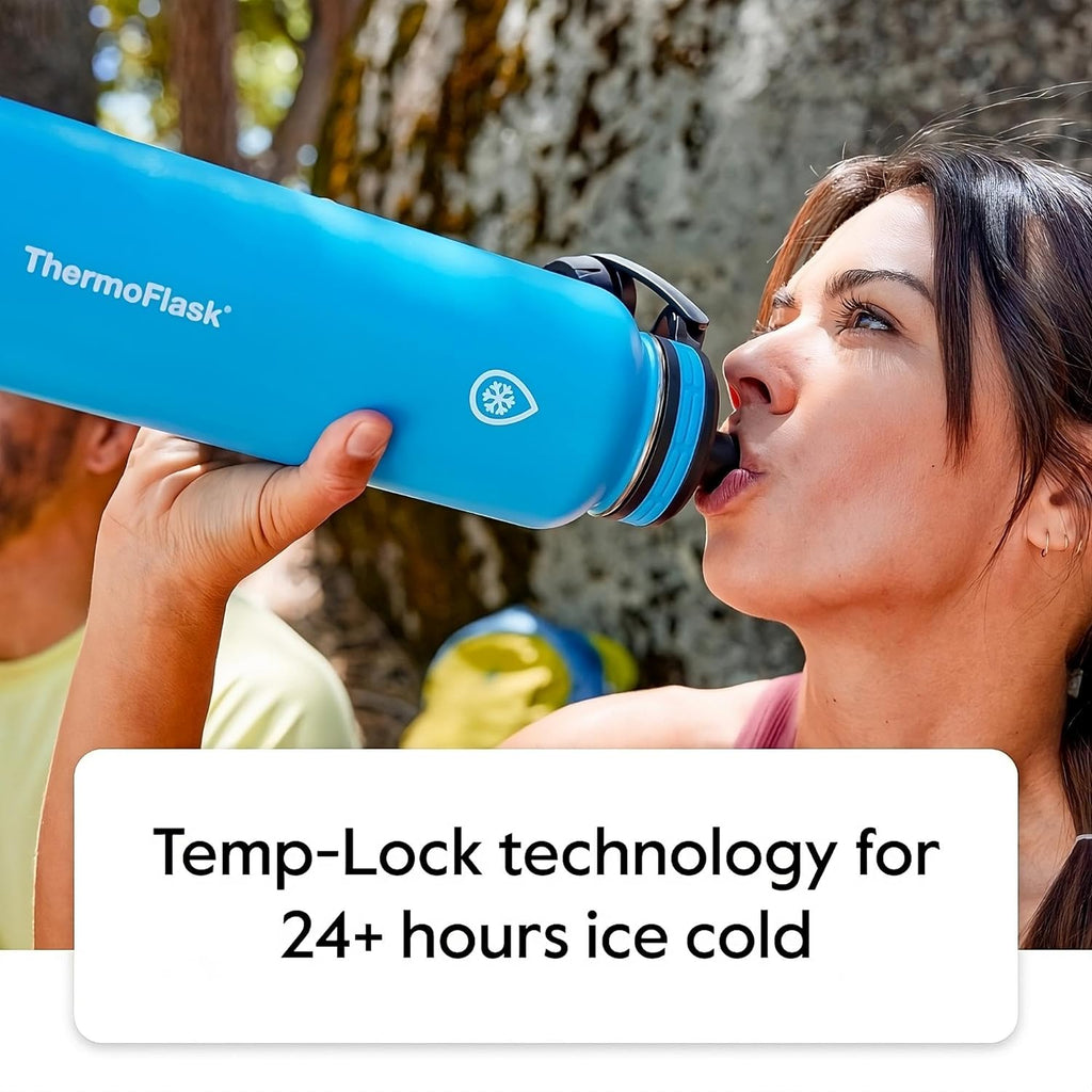 HomeVirtue™ 24oz Insulated Water Bottle – Leak-Proof Chug & Straw Lids