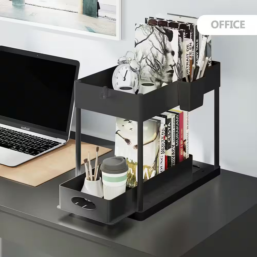 2-Tier Sliding Storage Organizer | Multi-Purpose Cabinet & Countertop Storage