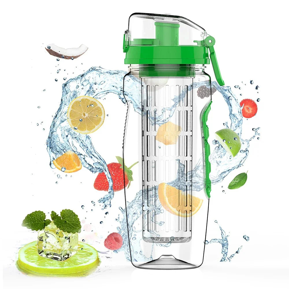 BPA-Free Fruit Infuser Water Bottle for Fitness and Sports, Ideal for Infused Lemon Water and Juice Shaking, Perfect for Women