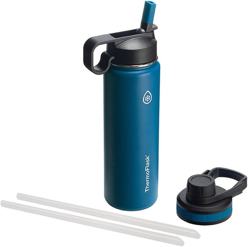 HomeVirtue™ 24oz Insulated Water Bottle – Leak-Proof Chug & Straw Lids